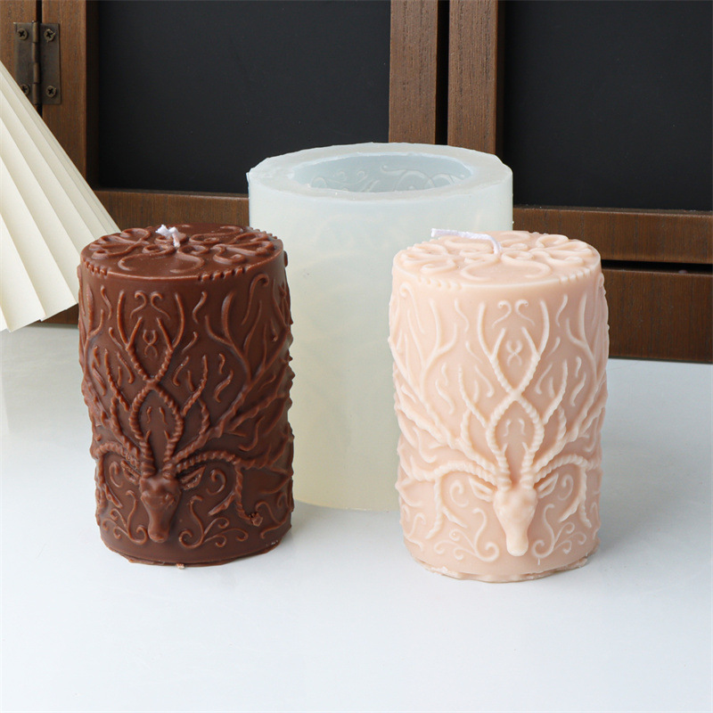 Elk Bugle Call - 3D Columnar Xmas Deer Horn Candle