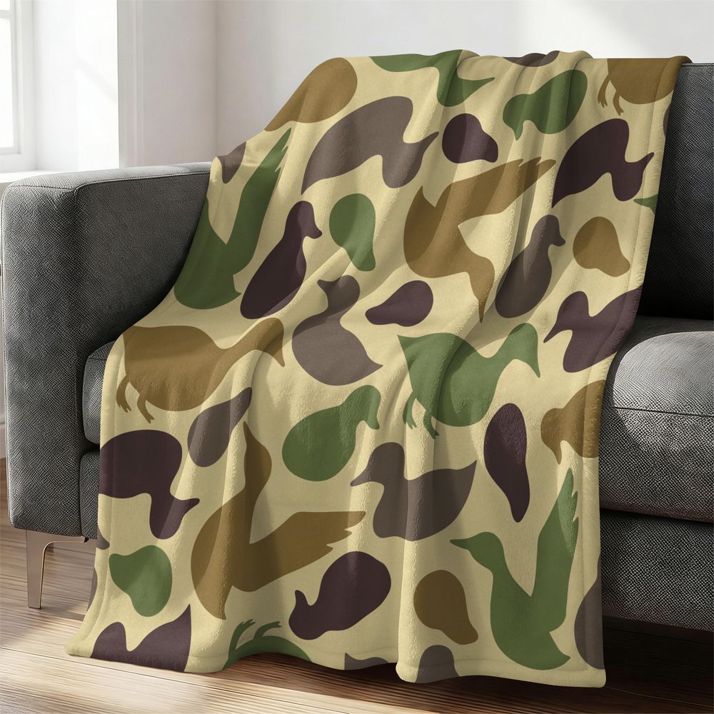 Outdoor Hunting Blanket - Duck Pattern Flannel Blanket Soft Cozy