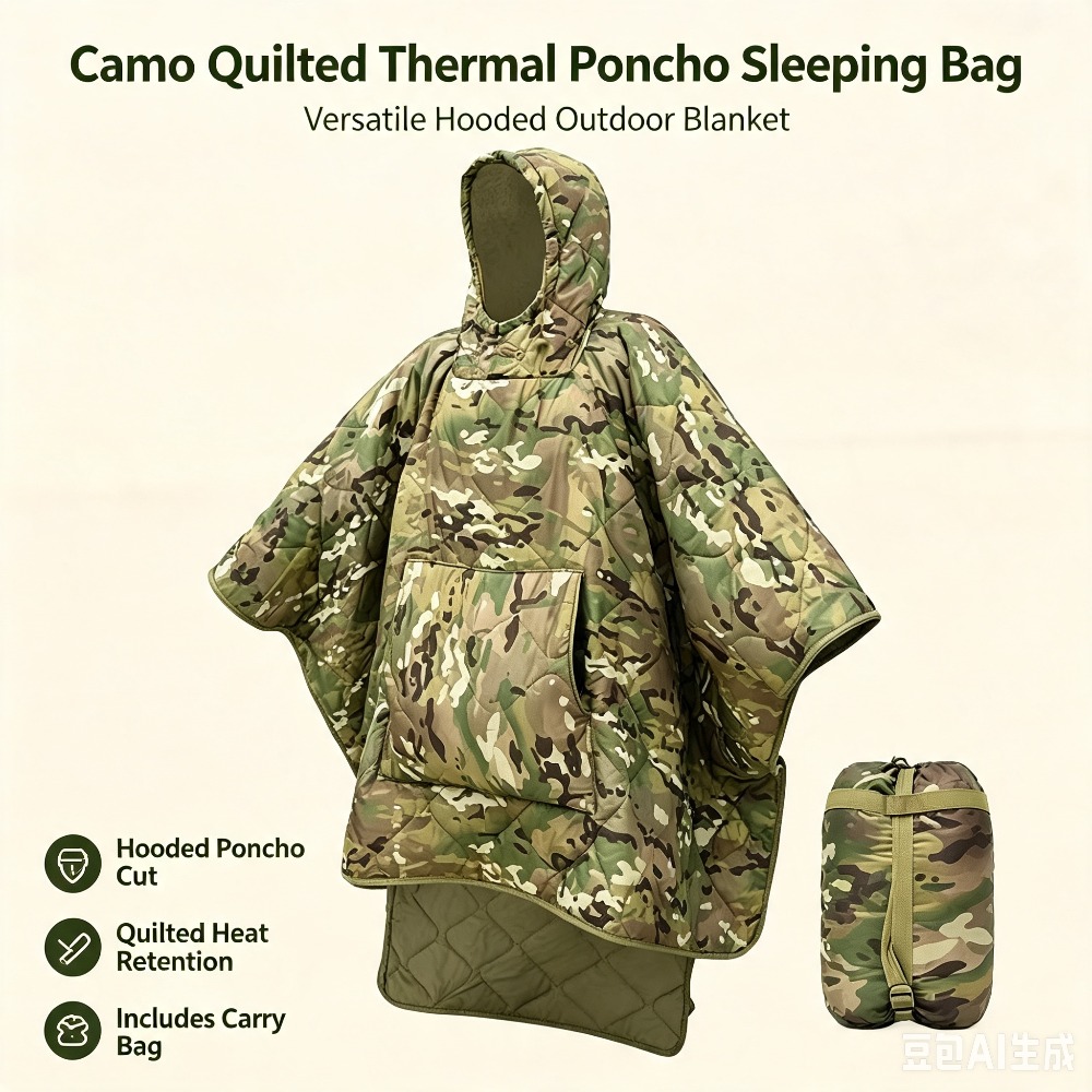 Outdoor Hunting Blanket - Camo Blanket Waterproof Insulation Poncho Winter