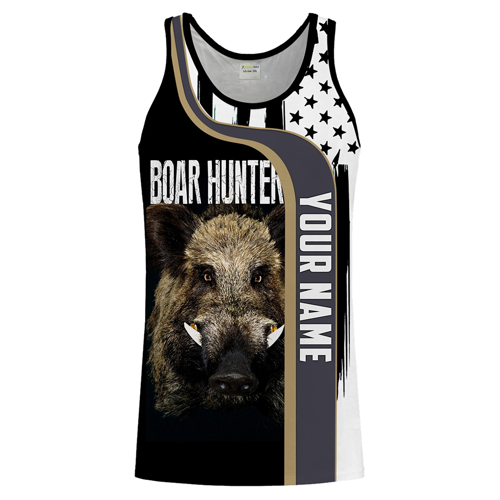 Custom Name Boar Hunter Tank T - Wildman Hunting & Outdoor Price List ulasan dan harga