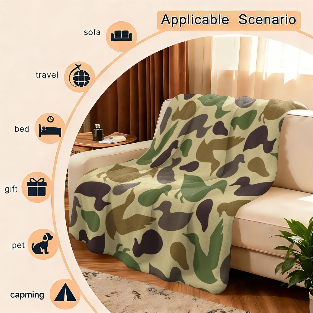Duck Pattern Flannel Blanket S - Outdoor Hunting Blanket ulasan dan harga