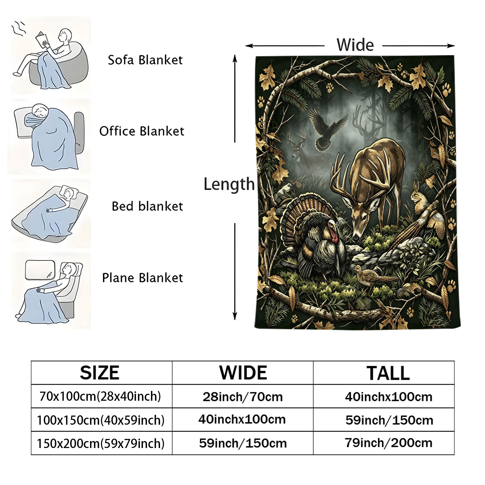 Vintage Woodland Animal Throw  - Wildman Hunting & Outdoor Price List ulasan dan harga