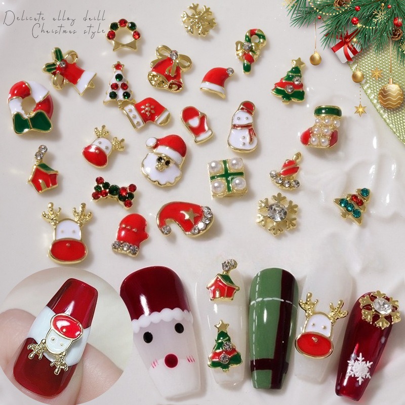 10Pcs Christmas Alloy Nail Cha - Elk Bugle Call ulasan dan harga