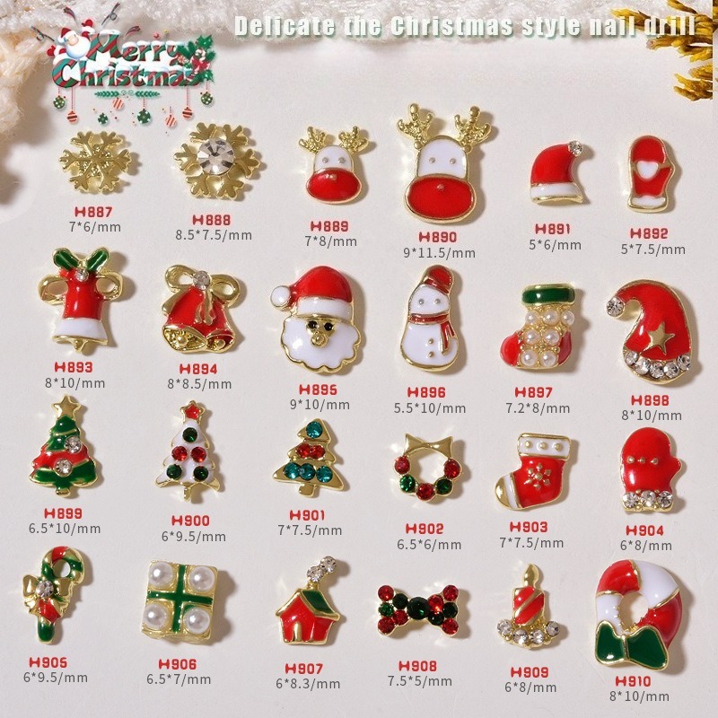 10Pcs Christmas Alloy Nail Cha - Elk Bugle Call ulasan dan harga