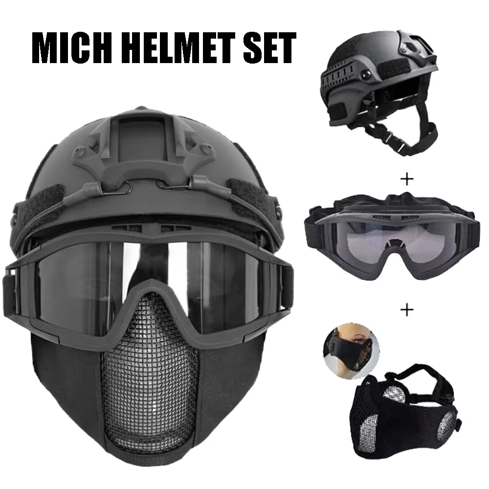 MICH Airsoft Helmet & Half Fac - Outdoor Hunting Guide ulasan dan harga