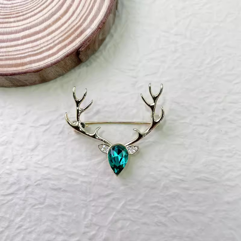 Cute Crystal Elk Horn Brooches - Elk Bugle Call ulasan dan harga